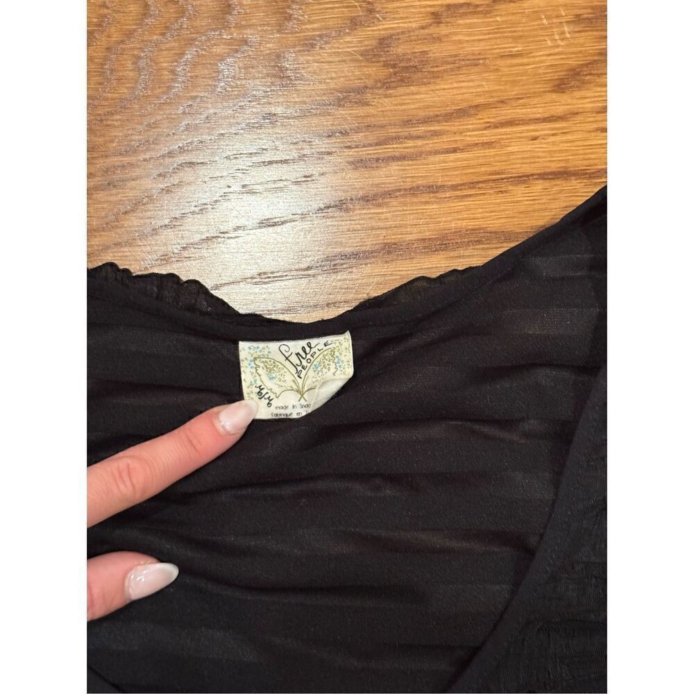 Free People Black Textured Tank Top - Picture 4 of 5